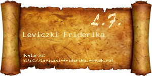 Leviczki Friderika névjegykártya